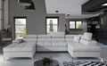 Coltar extensibil dreapta 5 locuri ELTAP, Edr-56, Eduardo, 337x205x88 cm, lemn/poliester, gri deschis