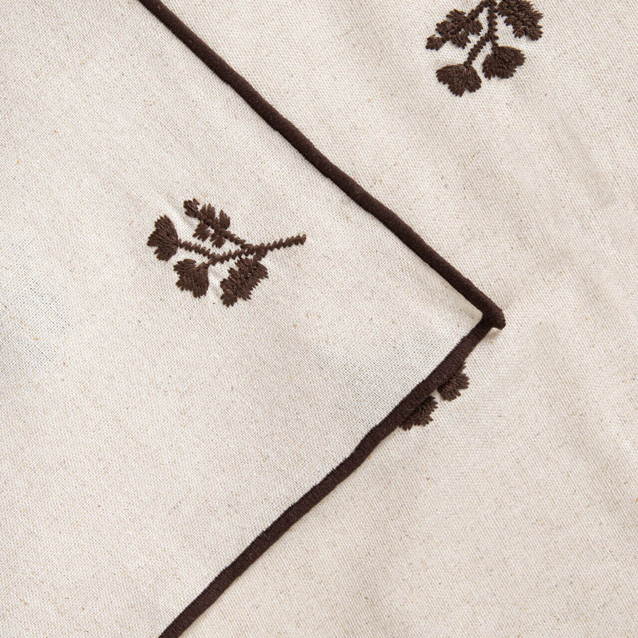 Fata de masa Froid, Homla, 130x180 cm, vascoza/in/bumbac, crem/maro — imaginea 2
