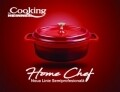 Cratita ovala cu capac Home Chef, Heinner, 3.5 l, aluminiu turnat, negru/rosu