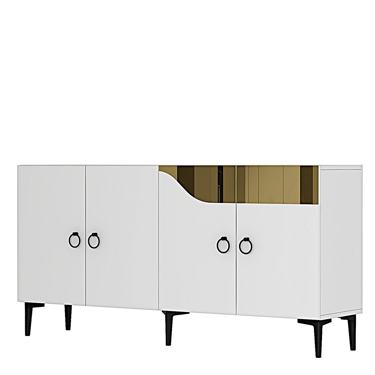 Consola, Hanah Home, Gama 150, 150x75x32 cm, PAL , Alb/Auriu - view 4