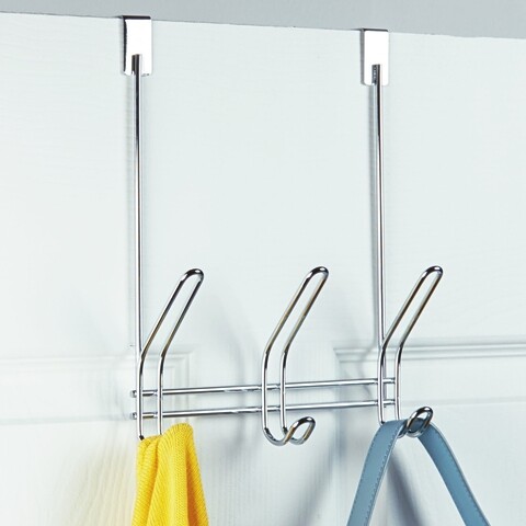 Cuier pentru usa Classico, iDesign, 3 agatatori, 21x12.5x32 cm, otel