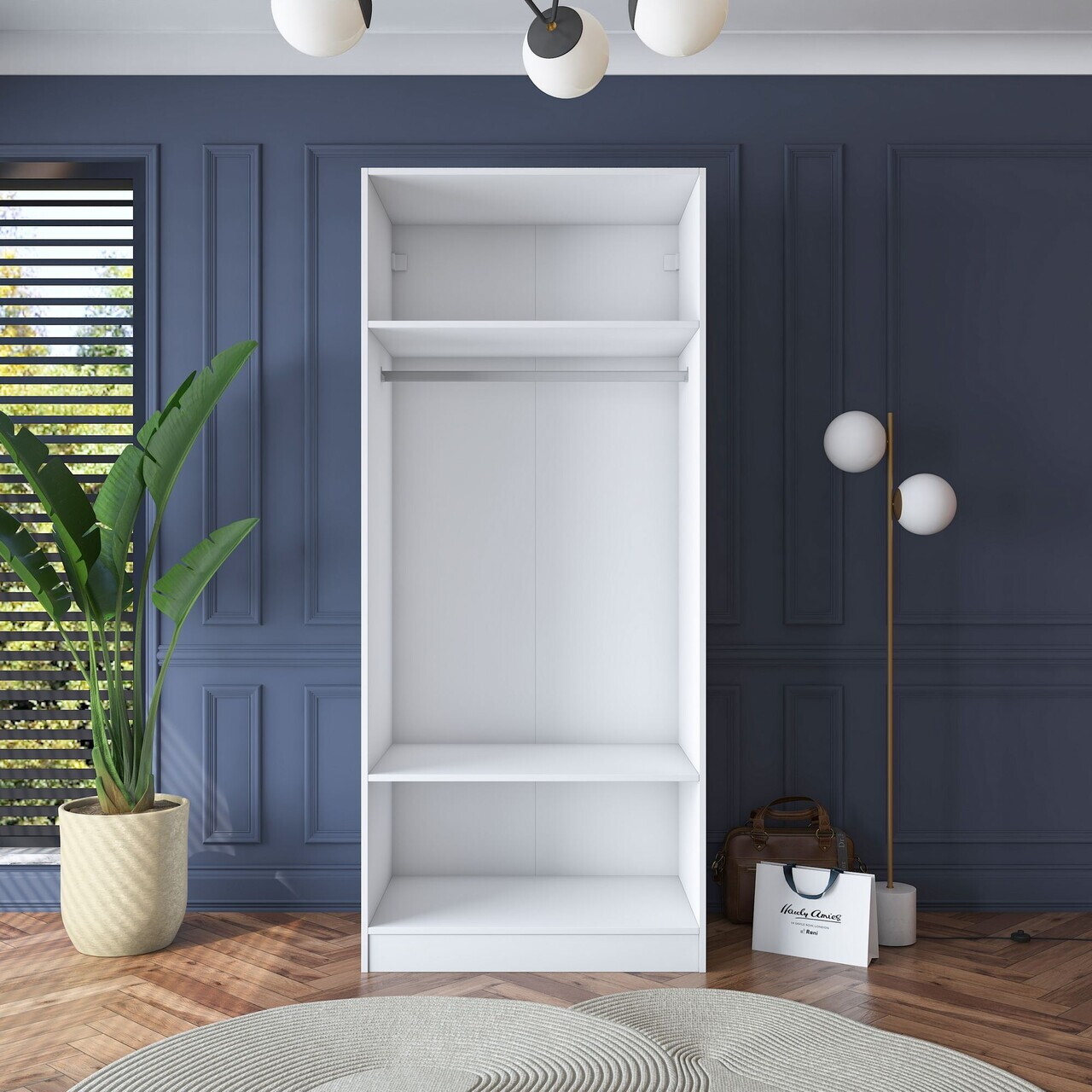 Dulap pentru haine, Hanah Home, BA181, 90x210x57.5 cm, PAL melaminat, Alb - view 7