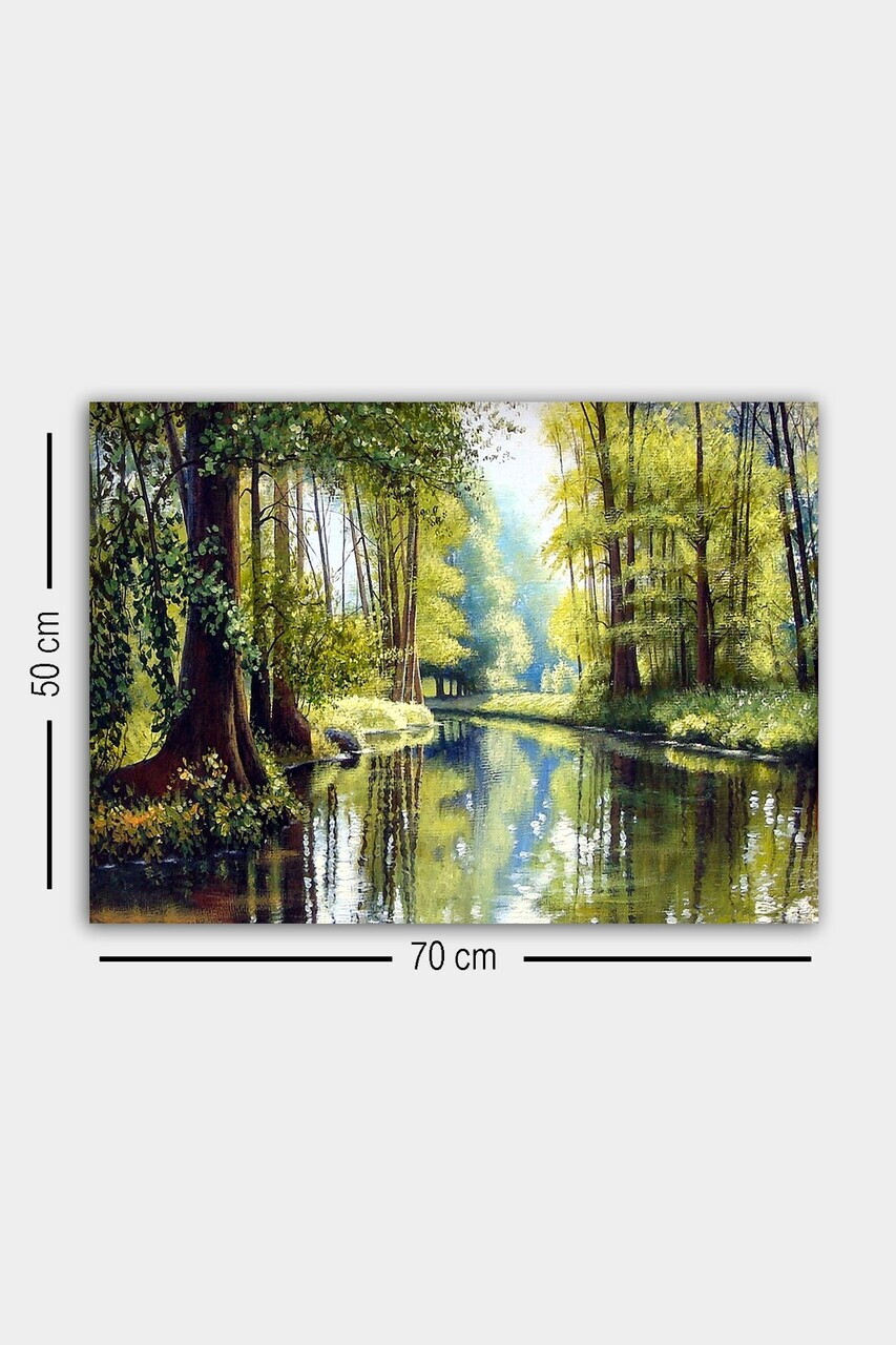 Tablou decorativ, 599591306-5070, Canvas, Rama din lemn (grosime 3 cm), Multicolor — imaginea 3