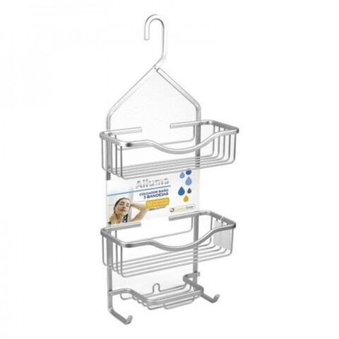 Organizator pentru baie confortime, 27.5x12x63 cm, aluminiu
