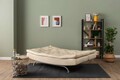 Canapea extensibila cu 3 locuri, Futon, 859FTN2894, Metal , Crem