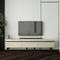 Comoda TV, Inarch, Amsterdam Style, Travertin / Negru