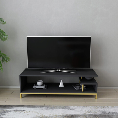 Comoda tv, retricy, reilly, 120x44.6x37.6 cm, pal, aur/antracit