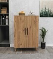 Dulap multifunctional, Hanah Home, 3 Raf 2 Kapak, 65x94.5x32 cm, Maro