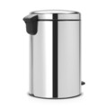 Cos de gunoi cu pedala, Brabantia, NewIcon Brilliant Steel, 20 L, 38x29x46.7 cm, otel, argintiu