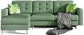 Coltar extensibil reversibil 3 locuri ELTAP, AsgL-08, Asgard, 248x162x93 cm, lemn/poliester, verde deschis