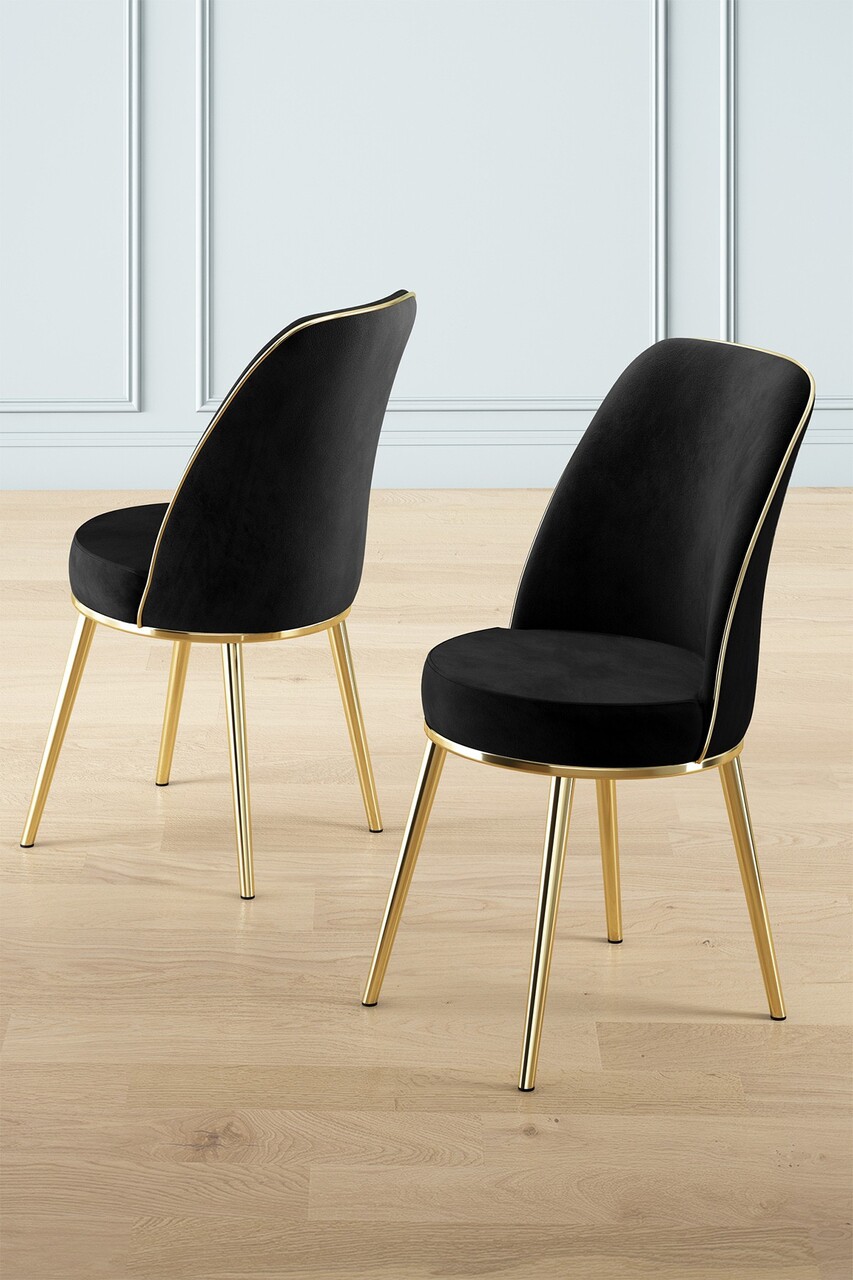 Set scaune 2 piese, Charlotte, Pefa, Negru