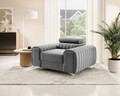 Fotoliu, ELTAP, AR-LAU-04NU, Laurence, 125x97x105 cm, lemn/poliester, gri deschis