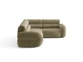 Coltar dreapta 5 locuri, Neo, Micadoni Home, 295x210x83 cm, tesatura Chenille, verde oliv deschis