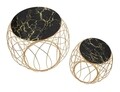Set 2 masute de cafea Glam, Mauro Ferretti, Ø 68x56-43x45 cm, fier, negru/auriu