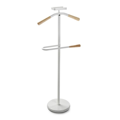 Suport haine, Versa, Galan Blanco, 44 x 108 cm, metal/lemn de pin, alb