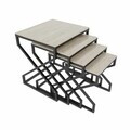 Set masute Nesting 4 piese, Hanah Home, Ela, Negru / Travertin