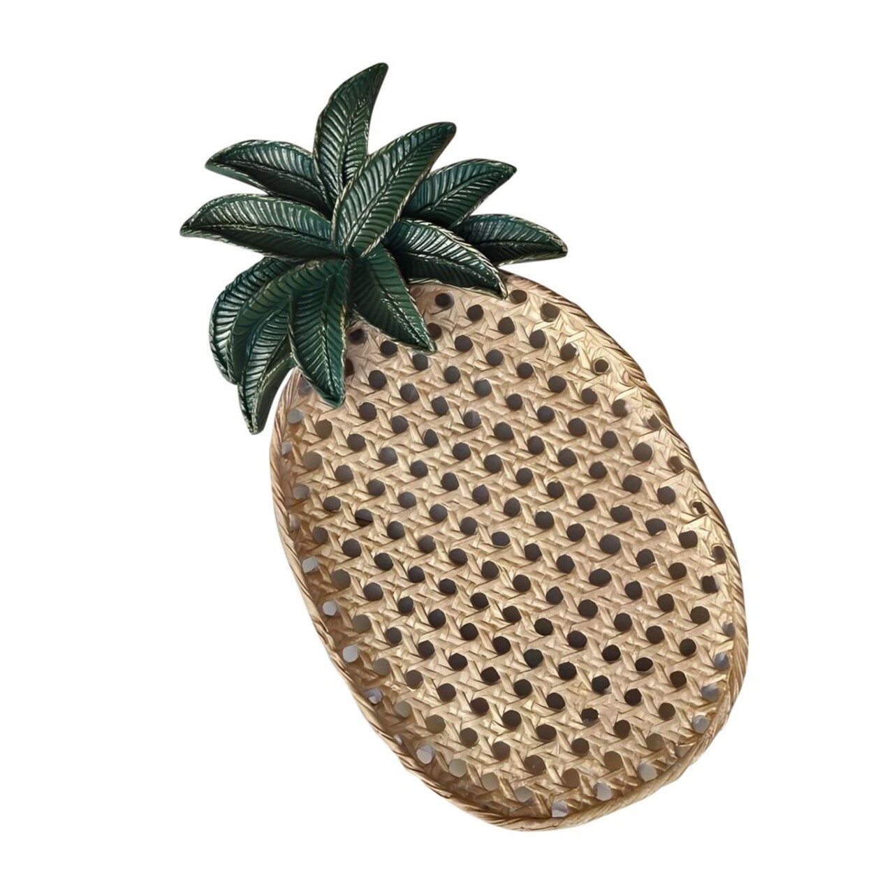 Decoratiune, CY0320, 28x3x15 cm, Poliester, Aur/Verde