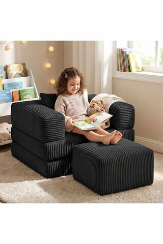 Canapea extensibilă pentru copii, Atelier del Sofa, 326NYR1104, Negru