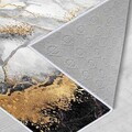 Covor, Hmnt433, 160x230 cm, Alb / Gri / Auriu / Negru