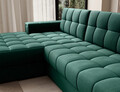 Coltar extensibil stanga 3 locuri ELTAP, LT-35LU, Blezalt, 240x150x82 cm, lemn/poliester, verde inchis
