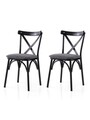 Set scaune 2 piese, Nmobb, Ekol, Negru / Antracit