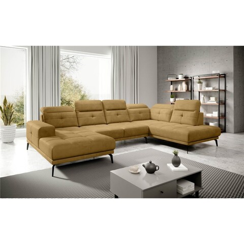 Coltar dreapta 6 locuri ELTAP, RT-45NU, Bretan, 350x205x107 cm, lemn/poliester, mustar