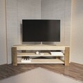 Comoda TV, Zena Home, Rita, Alb / Oud Stejar
