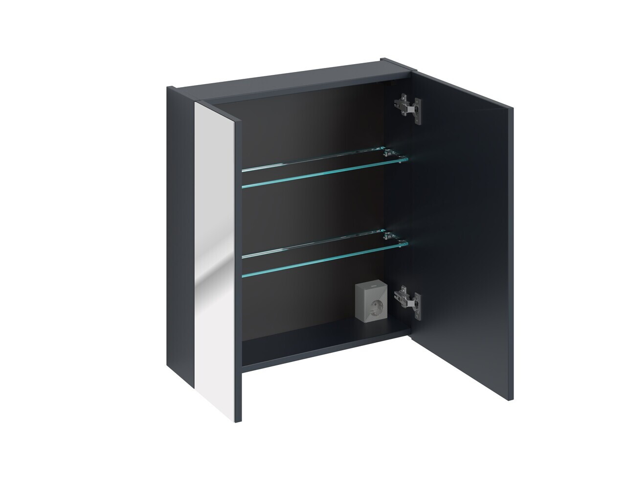 Cabinet cu oglinda si 2 usi, Santa Fe Deep Blue, Comad, 60x17x65 cm, MDF/PAL laminat, albastru indigo — imaginea 2