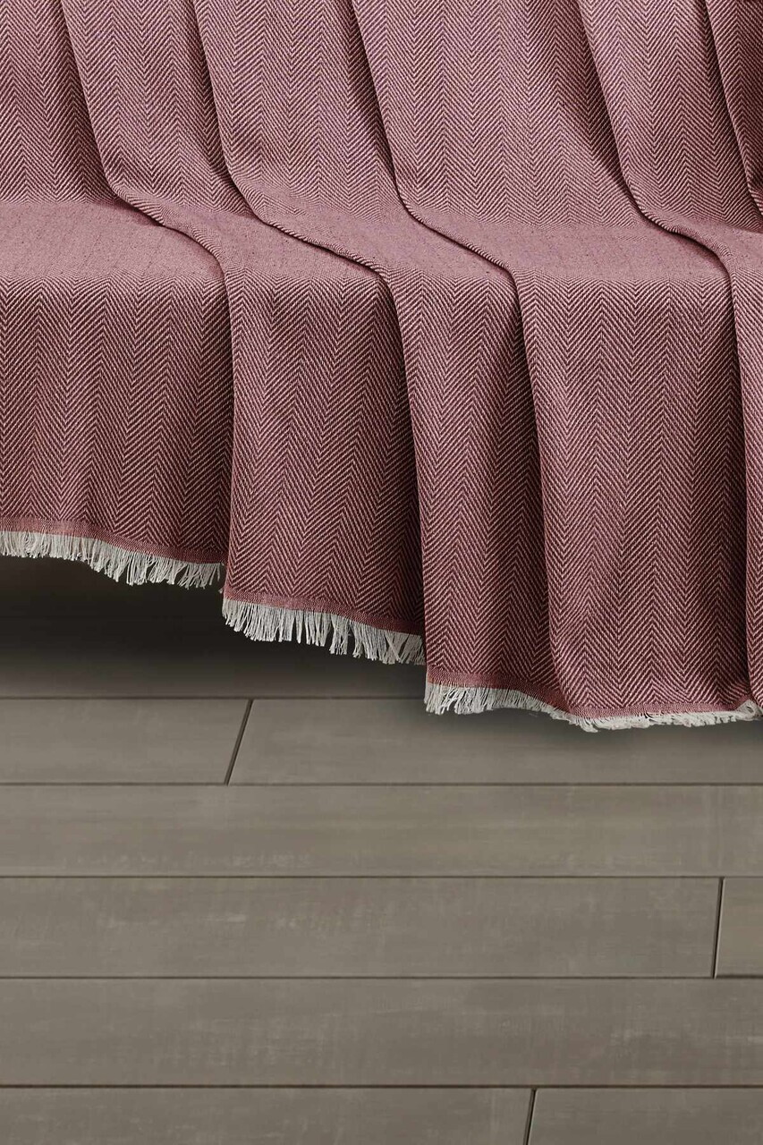 Cuvertura de pat, L'essentiel Maison, 2M Baglamasiz, Bumbac, Rosu claret — imaginea 3