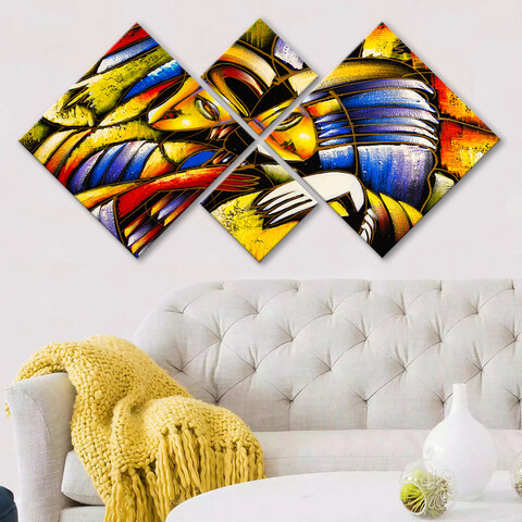 Set 4 tablouri decorative, 4mdf400017166, mdf, imprimat uv, multicolor