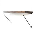 Raft de perete WR038, Evila Originals, 60x14x20 cm, lemn de molid, maro/negru