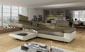Coltar extensibil stanga 4 locuri, ELTAP, Anton, 272x203x85 cm, lemn/poliester, bej inchis/bej deschis
