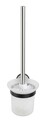 Perie pentru toaleta cu suport, Wenko, UV-Loc, Udine, 11 x 38 x 15.5 cm, inox/sticla
