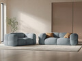 Canapea 3 locuri, Loretto, Cosmopolitan Design, 210x100x68 cm, tesatura structurata, albastru pastel