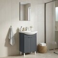 Set Dulap de Baie cu Chiuvetă și Oglindă (2 Piese), Hanah Home, Purus 55, Antracit mat