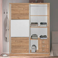 Dulap pentru haine Chase, Pakoworld, cu 2 usi glisante, 152.5x56.5x185 cm, PAL, natural