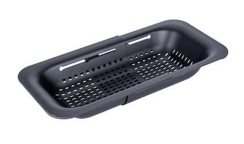 Sita extensibila pentru chiuveta, wenko, sivo, 37/50 x 20 x 7 cm, polipropilena, negru