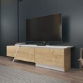 Comoda TV, Zena Home, Zonas, Stejar Safir / Alb