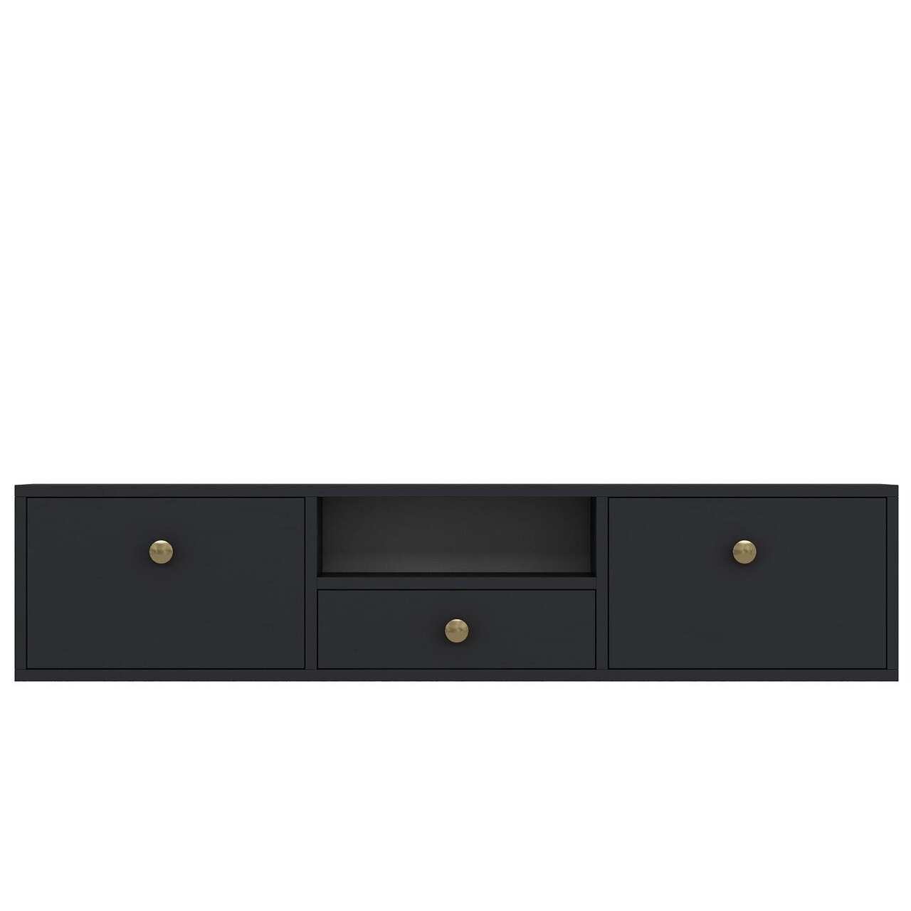 Comoda TV, Hanah Home, 1301-DROP-1, 140x30x30 cm, PAL , Antracit / Aur - view 3