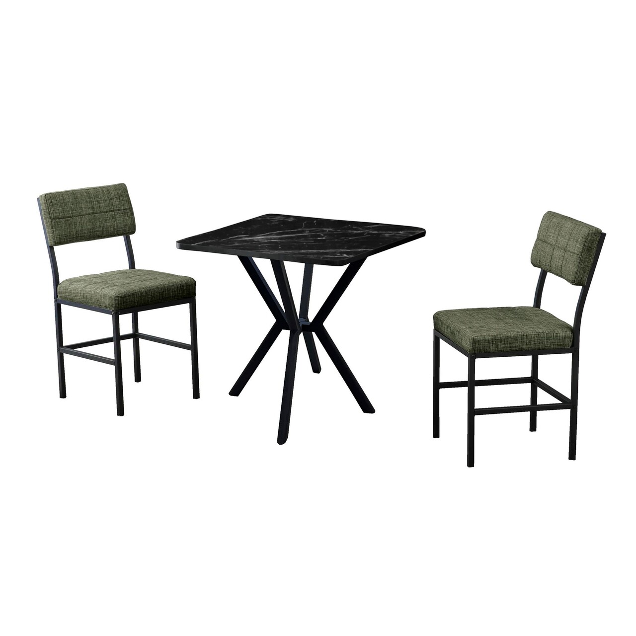 Set masa extensibila si scaune, 3 piese, Hanah Home, Dubai, Verde/Negru - view 2