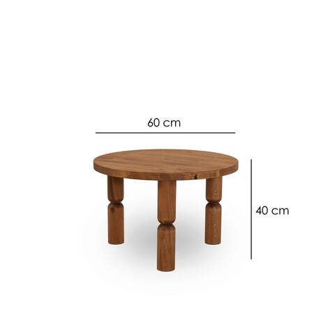 Masuta de cafea, Neostill, Ida 60, 60x40x60 cm, Lemn masiv, Castan