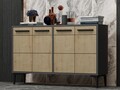 Consola, Odessa, Stria, 120x30x75 cm, PAL, Stejar antracit / safir