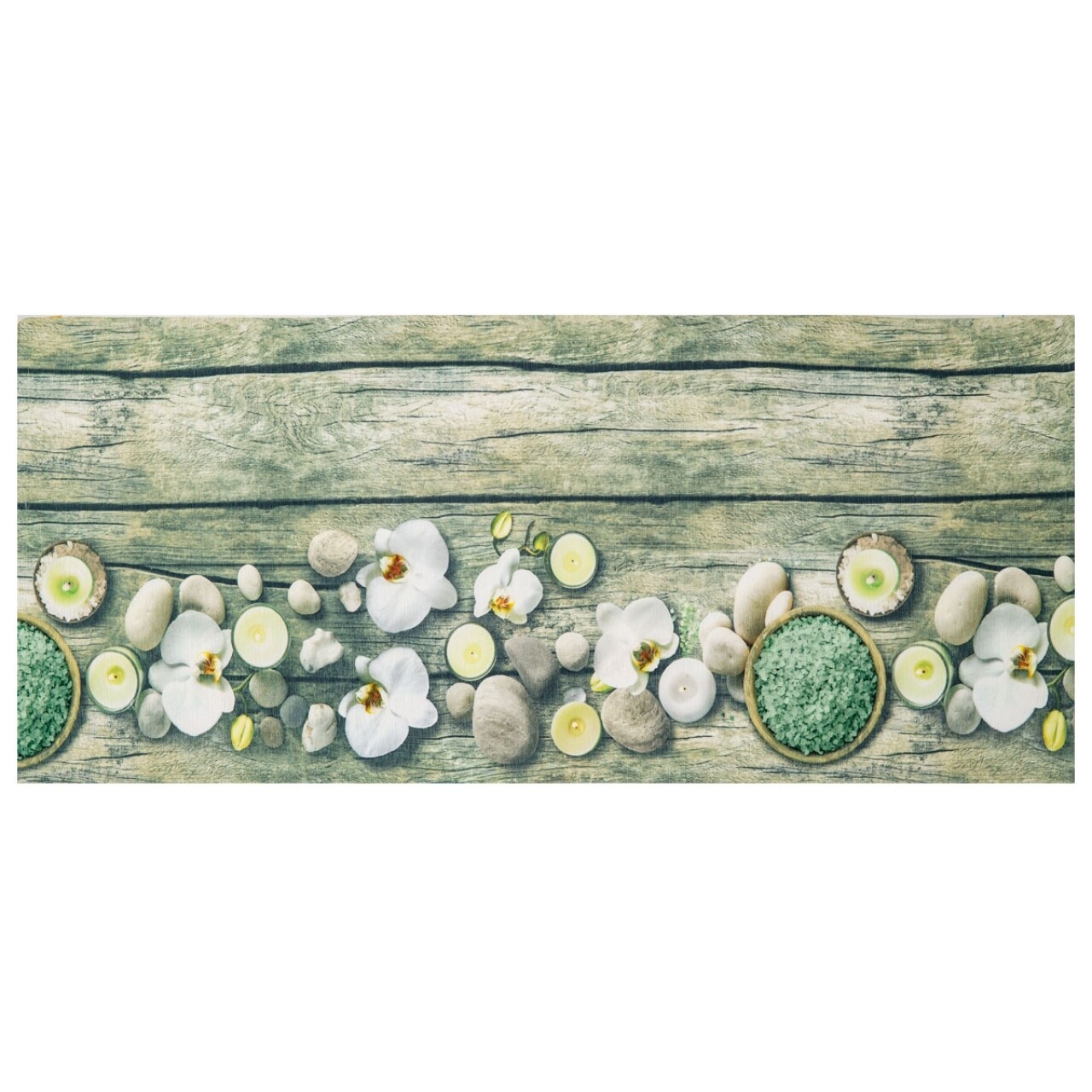 Covor Rezistent Webtappeti Orchidea 58 X 140 Cm, Verde/alb