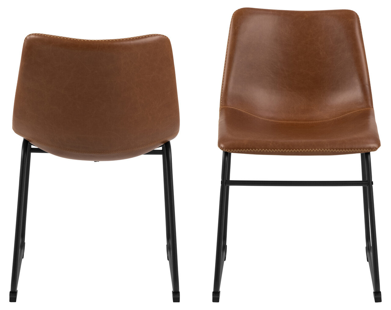 Scaun Oregon, Actona, 48x56x78.5 cm, piele ecologica/otel, brandy - view 9
