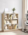 Biblioteca cu 8 compartimente Vasagle, 97.5x30x100 cm, PAL/MDF, maro deschis