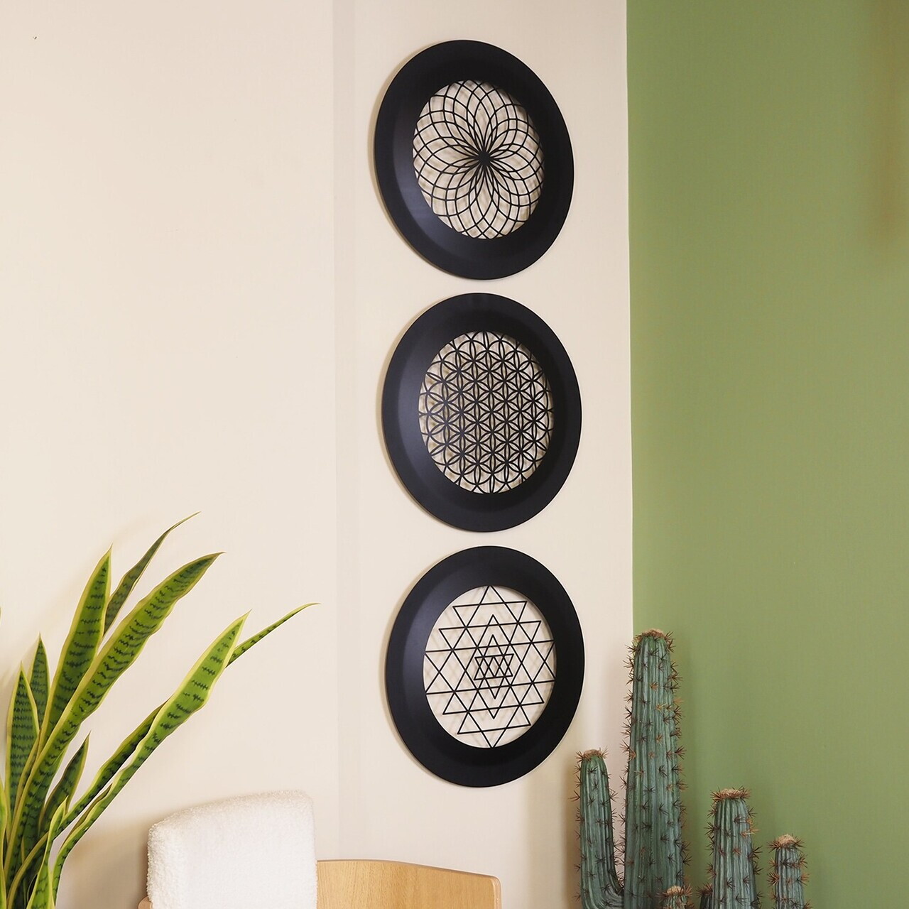 Decoratiune de perete, APT757MS, Dimensiune: 46 x 46 cm, Negru — imaginea 2