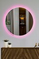 Oglinda cu Iluminare Led, Mirrorland, Round, Oglindă indestructibilă cu obturator, Roz