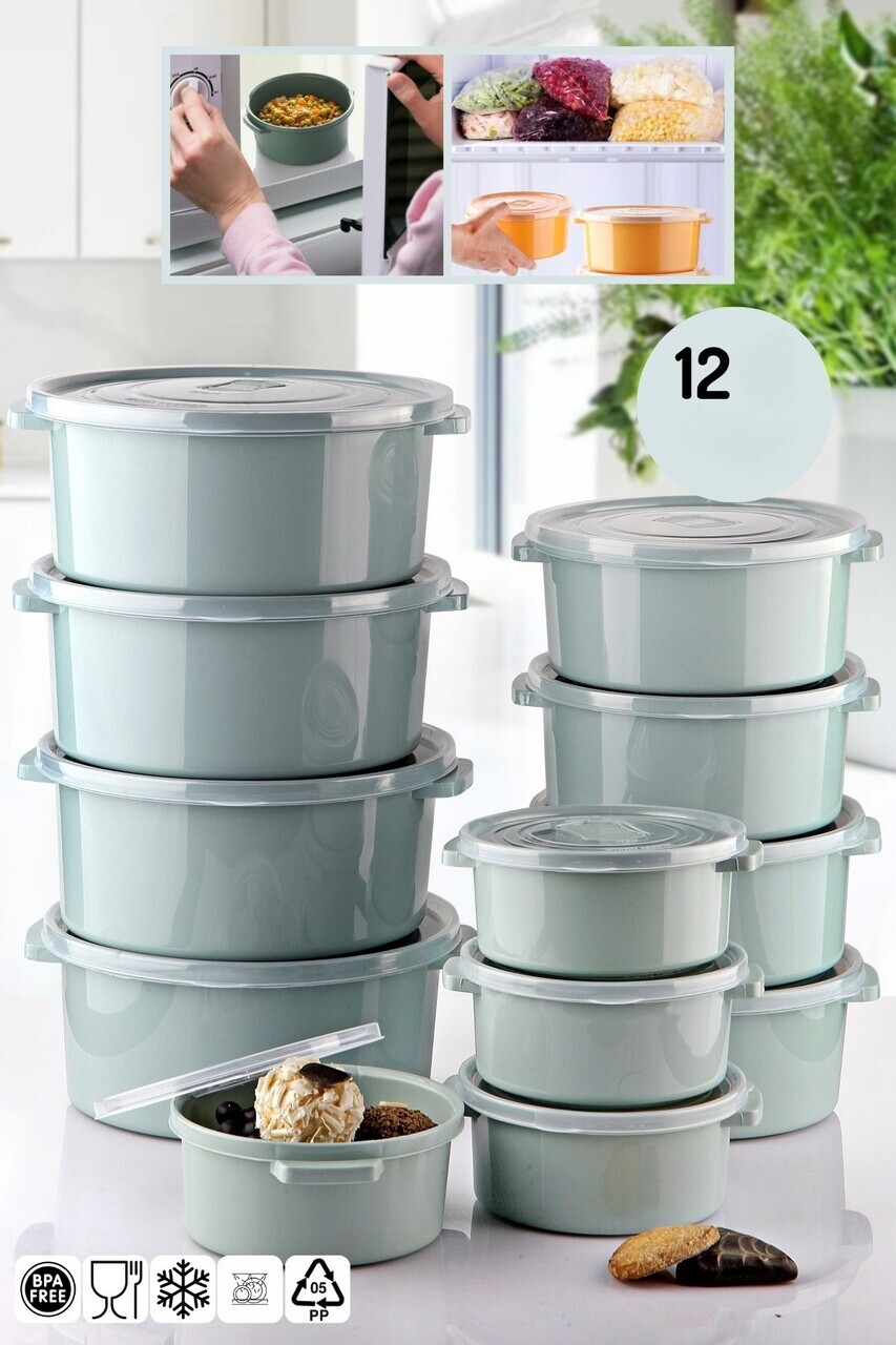 Set recipiente depozitare, Hermia, 639OKK1242, Dimensiune: Diametru: 18 x 7,5 cm / 1000 ml (4 bucăți), Gri