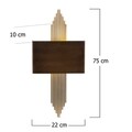 Aplica de perete, 615 - A, Opviq, 22 x 10 x 75 cm, 1 x E27, 40W, aramiu antic
