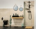 Oglinda decorativa Borrone, Wenko, 30 cm, sticla/metal, negru/argintiu lucios